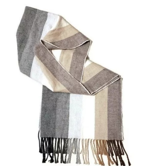 Beautiful Merona Scarf Camel Brown Black White EUC - Picture 6 of 7